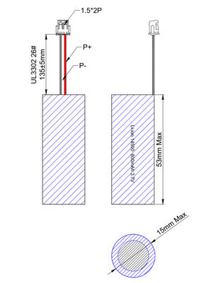 باتری استوانه ای لیتیوم ISO 14500 نوع 3.7 V 800mah باتری قابل شارژ