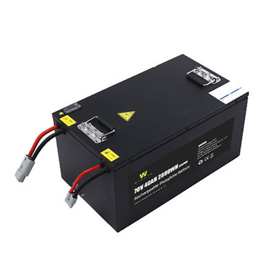 Black Lifepo4 باتری موتور لیتیوم یون 72V40Ah با BMS